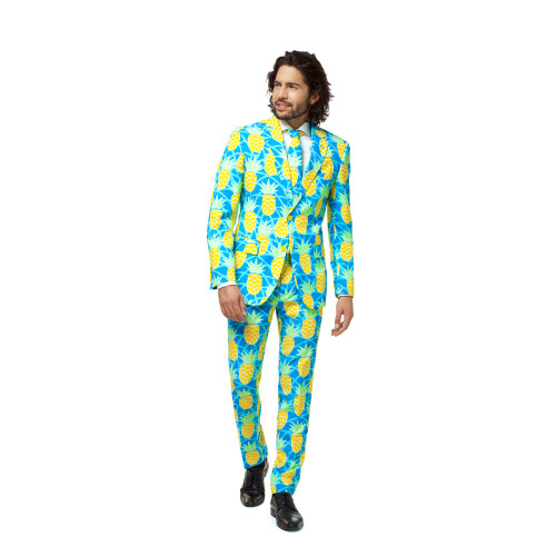 Blue and Yellow Shineapple Pineapple Men's Adult All Year Suit - US48 - IMAGE 1