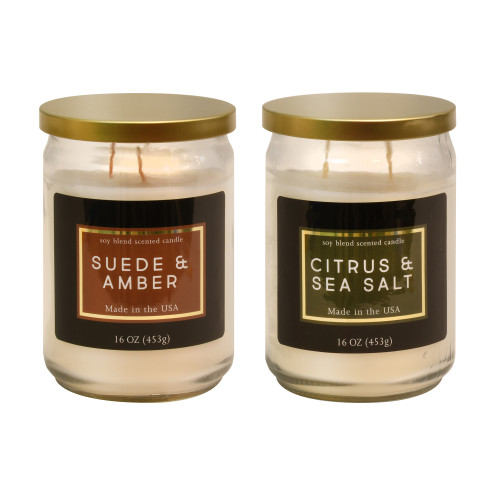 Set of 2 Vibrant Elegant Earth Blend Collection Scented Wax Candle, 5.25" - IMAGE 1