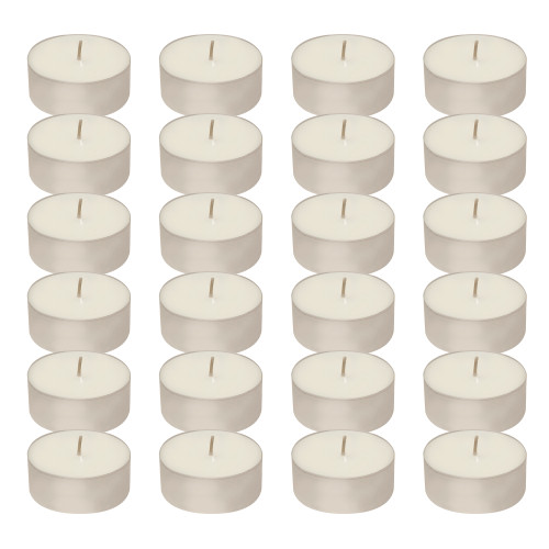 Set of 24 White Elegant Extra Large Tea Light Candles, 2.25" - IMAGE 1