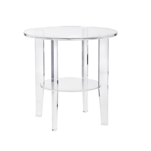 23.75" Crystal Clear Round Decorative Accent Table - IMAGE 1
