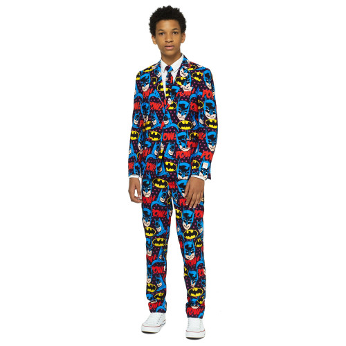 Blue and Red Dark Knight Boys Teen Suit - Small - IMAGE 1