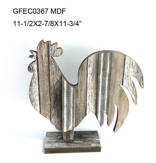 Set of 2 Brown and Gray Rooster Contemporary tabletop Decors 11.75" - IMAGE 1