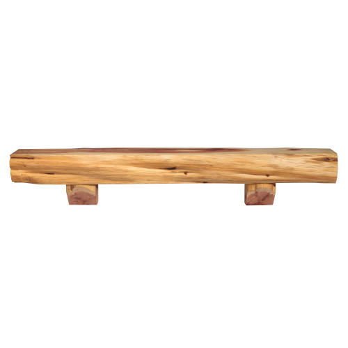 72" Cedar Live Edge Mantel Shelf with Corbel Bracket - IMAGE 1