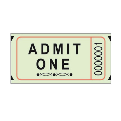 2” Green Single Raffle Ticket Roll with Black Ink - IMAGE 1