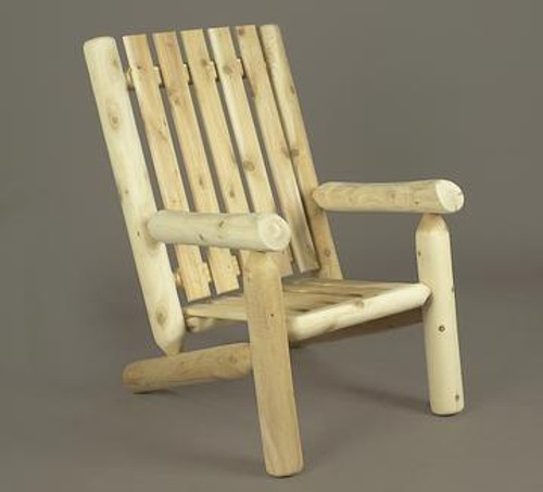 34" Natural Cedar Log Style Outdoor Wooden Adirondack High Back Arm Chair - IMAGE 1