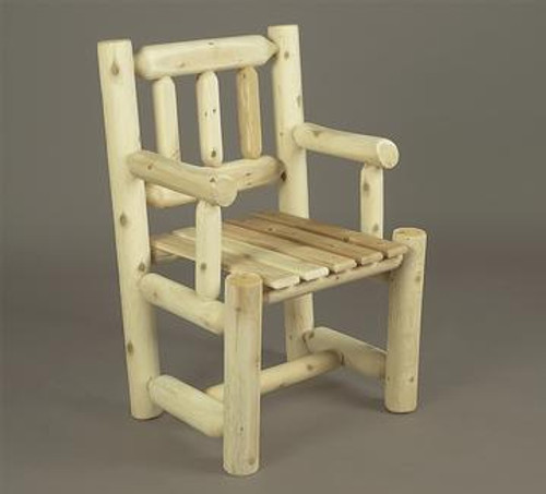 36" Natural Cedar Log-Style Indoor Wooden Arm Dining Chair - IMAGE 1
