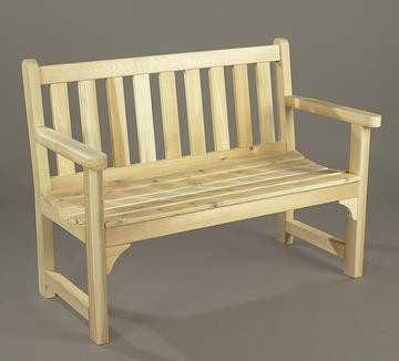 48" Natural Cedar Outdoor Settee Wooden Bench with Arm Rests - IMAGE 1