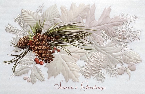 Set of 16 Holiday Leaf Medley Christmas Greeting Card 5.38" x 8.25" - IMAGE 1