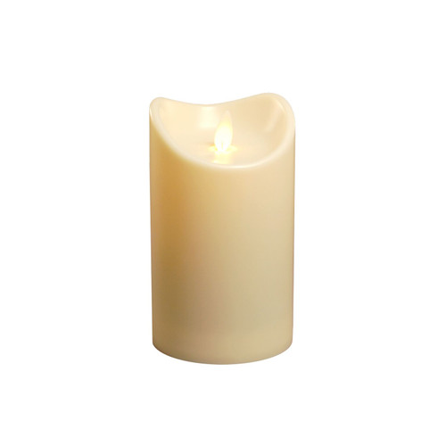 5" Plain White Luminous Ivory Flame Less LED Candle with Timer - IMAGE 1