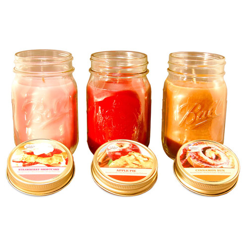 Set of 3 Bakeshop Scented Candles in Glass Mason Jars 5.5" - IMAGE 1