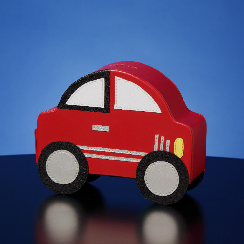 6.25" Faux Leather Coin Activated Children's Race Car Bank with Sound - IMAGE 1