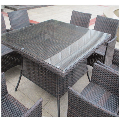 PENINSULA 9 PIECE PATIO DINING SET in Multi BROWN WICKER - IMAGE 1