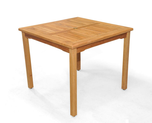 36" Natural Teak Square Outdoor Patio Wooden Bistro Side Table - IMAGE 1