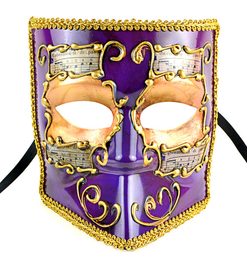 7" Purple Glossy Finish Bauta Mask with Trim - IMAGE 1