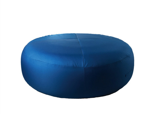 70” Blue Round Inflatable Outdoor Patio Ottoman with Cover - IMAGE 1