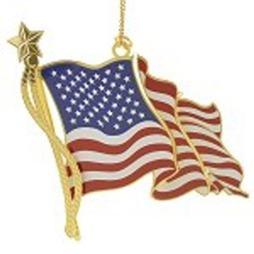 ChemArt 3" Collectible Keepsakes American Flag Christmas Ornament - IMAGE 1