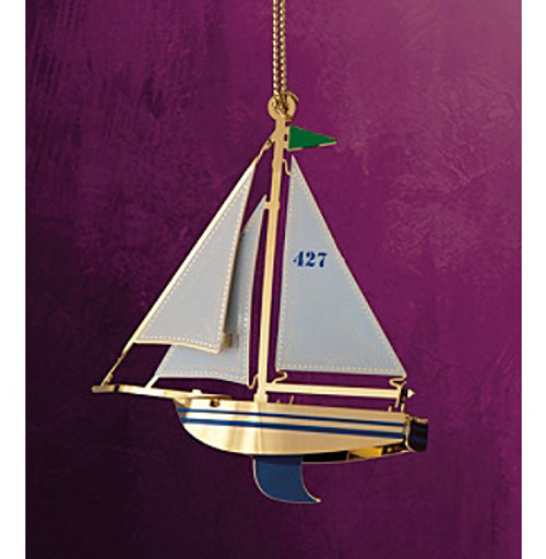 ChemArt 2.5" Collectible Keepsakes Sailboat Christmas Ornament - IMAGE 1