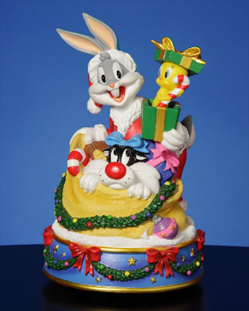 6.5" Looney Tunes Bugs Bunny and Friends in Santa's Toy Bag Christmas Figurine - IMAGE 1