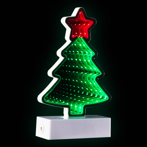 Elumina Decor - Santa Infinity Mirror Light With Stand - LED Christmas Decoration