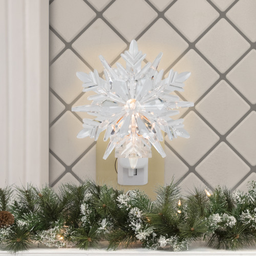 3D Snowflake Christmas Night Light - 6" - Clear - IMAGE 1