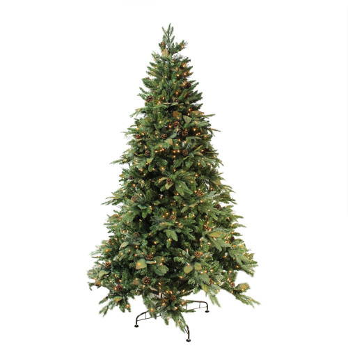 Pre-Lit Artificial Green River Spruce Christmas Tree -7.5' - Clear Lights - IMAGE 1