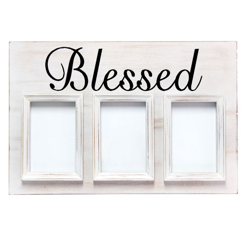 Collage 3-Slot "Blessed" Picture Frame - for 4" x 6" Photos - 12" x 18" - IMAGE 1