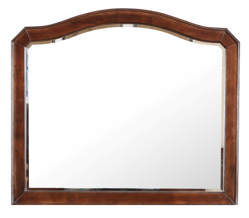 Wooden Arched Framed Beveled Dresser Mirror - 42" - Brown - IMAGE 1