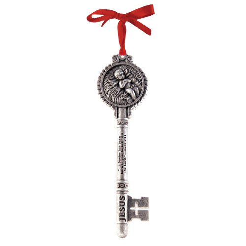 Baby Jesus Key to Christmas Ornament - Silver - 6.75" - IMAGE 1