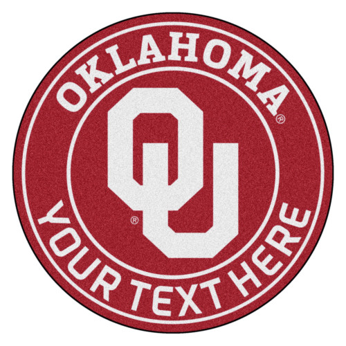 Black and Red NCAA Oklahoma Sooners Round Puck Mat - IMAGE 1