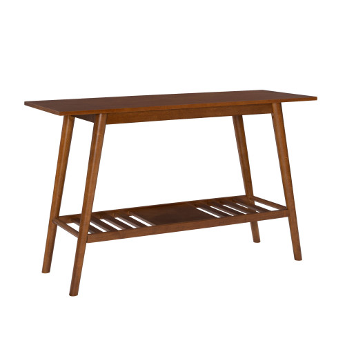 Mid-Century Console Table with Bottom Shelf - 47" - Brown - IMAGE 1