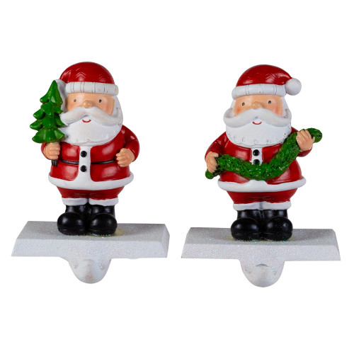 Santa Claus Christmas Stocking Holders - 4.75" - Set of 2 - IMAGE 1