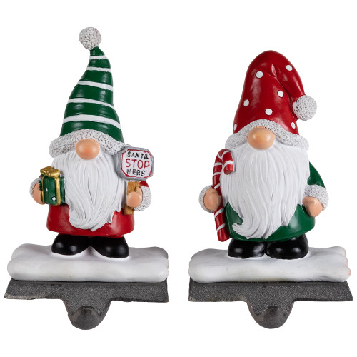 Santa Gnomes Christmas Stocking Holders - 6.25" - Set of 2 - IMAGE 1