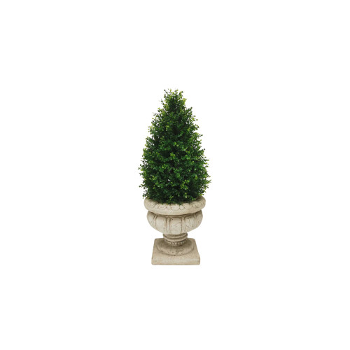 Artificial Boxwood Teardrop Outdoor Topiary - 18" - Green - IMAGE 1