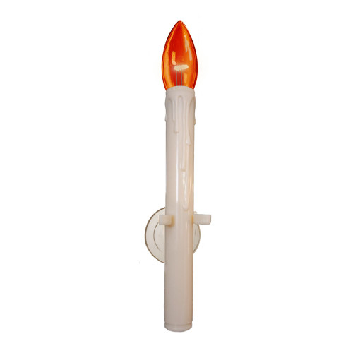 LED Lighted Suction Cup Halloween Window Candle - 8.75" - Orange and Cream - Pack of 4 - IMAGE 1