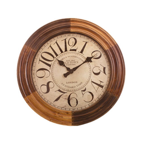 2.5" x 29" Cedar Brown Large Old Town Wall Clock - IMAGE 1