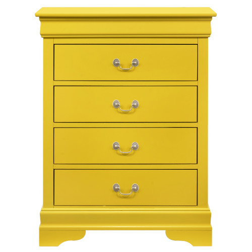 4-Drawer Wooden Bedroom Chest - 41" - Yellow - IMAGE 1