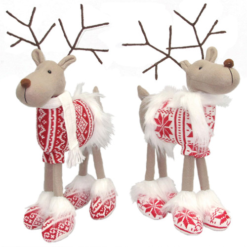 Set of 2 Christmas Good Cheer Standing Reindeer Plushies 16" - IMAGE 1