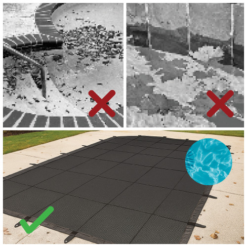 Black Deluxe In-Ground Swimming Pool Closing Leaf Net Cover 20' x 36' - IMAGE 1