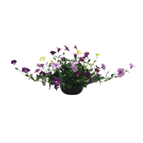 Artificial Petunia Floral Urn Filler - 8" - Purple and Yellow - IMAGE 1