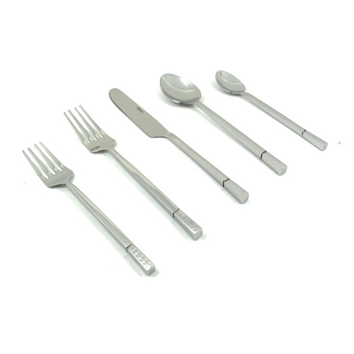 Stainless Steel Hammered Glossy Four Service Flatware Set - Silver - 20pc - IMAGE 1