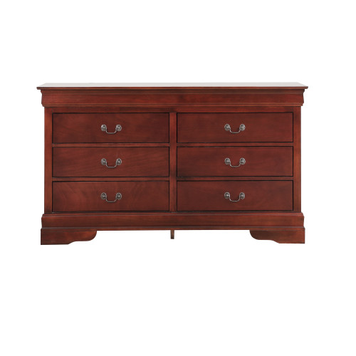 6-Drawer Wooden Bedroom Dresser - 57" - Brown - IMAGE 1