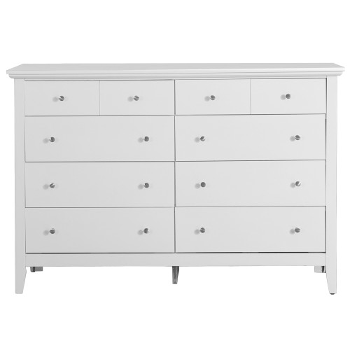 10-Drawer Wooden Double Dresser - 58" - White - IMAGE 1