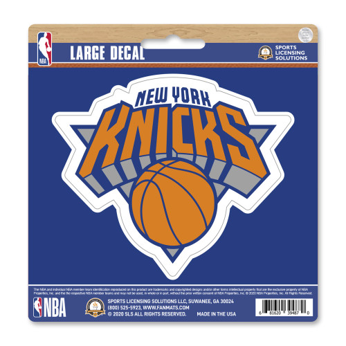 NBA New York Knicks Large Decal Sticker - 8" - Blue and Orange - IMAGE 1