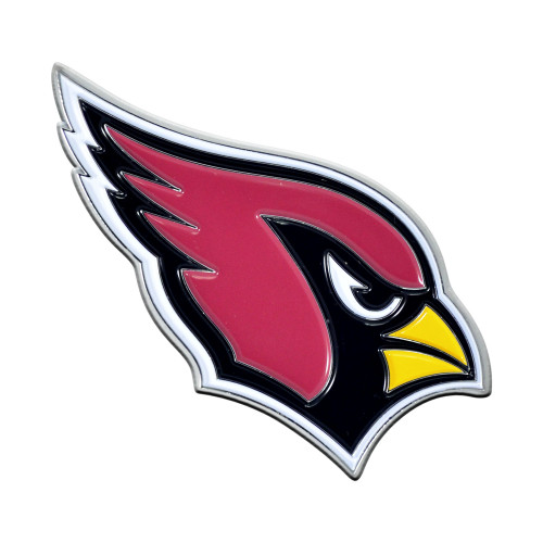 NFL Arizona Cardinals Chrome Emblem Exterior Auto Accessory - 3" - Pink and Yellow - IMAGE 1
