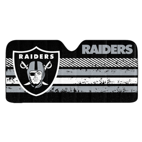 NFL Las Vegas Raiders Automotive Windshield Sun Shade - 59" - Gray and Black - IMAGE 1