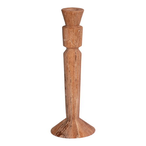 Textured Ceramic Taper Candle Holder - 11" - Brown - IMAGE 1