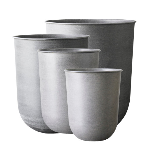 Glazed Planter Pots - 23.5" - Light Gray - Set of 4 - IMAGE 1