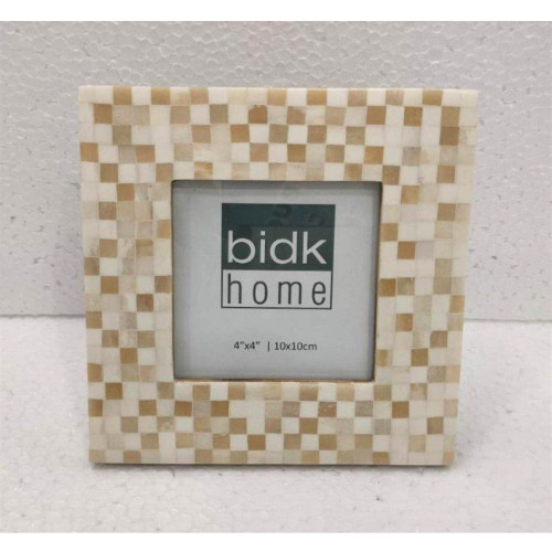 Mosaic Picture Frame - for 4" x 4" Photo - Light Brown - IMAGE 1