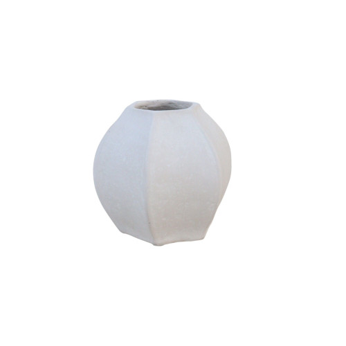 Paper Mache Vase - 9.25" - White - IMAGE 1