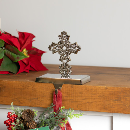 Filigree Cross Christmas Stocking Holder - 5" - IMAGE 1